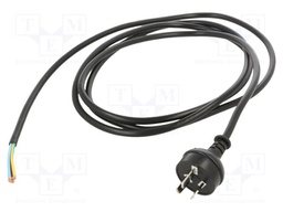 POWER CORD, AS 3112-FREE END, 2.5M, 10A