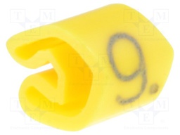 Markers for cables and wires; Label symbol: 9; 3÷5mm; PVC; yellow