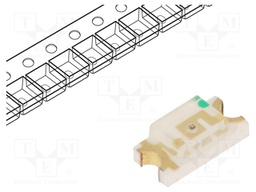 LED; SMD; 1206; yellow green; 20÷40mcd; 3.2x1.6x1.1mm; 120°; 20mA