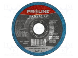 Cutting wheel; Ø: 115mm; Øhole: 22mm; Disc thick: 2.5mm; metal
