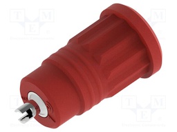 Connector: 4mm banana; socket; 25A; red; nickel plated; soldered