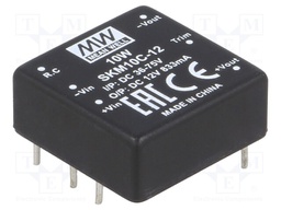 Converter: DC/DC; 10W; Uin: 36÷75V; 12VDC; Iout: 833mA; 1"x1",DIP