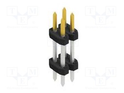 Connector: pin strips; pin header; male; PIN: 4; 2mm; THT; 2x2; 100V