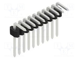 Connector: pin strips; pin header; male; PIN: 10; 1.27mm; THT; 1x10
