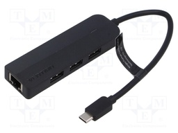 Hub USB; USB 2.0; black; Number of ports: 5; 0.15m; Enclos.mat: ABS