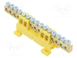 Connector: terminal block; for DIN rail mounting; yellow; ways: 1
