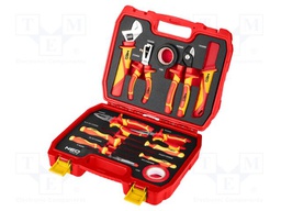Kit: general purpose; for electricians; 1kV; case; 13pcs.