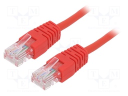 Patch cord; U/UTP; 5e; stranded; CCA; PVC; red; Len: 2m; 26AWG