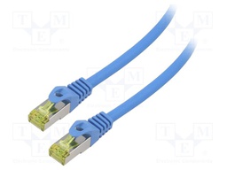 Patch cord; S/FTP; 6a; stranded; Cu; LSZH; blue; 0.25m; 27AWG