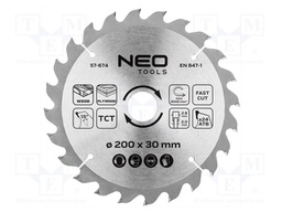 Circular saw; Ø: 200mm; Teeth: 24; cemented carbide; Øhole: 30mm