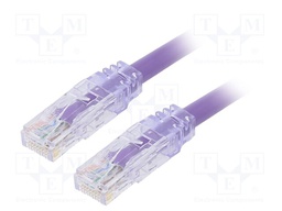 Patch cord; TX6A™ 10Gig,U/UTP; 6a; solid; Cu; PVC; violet; Len: 2m