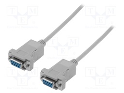 Cable; D-Sub 9pin socket,both sides; 1.8m; grey