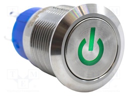 Switch: vandal resistant; SPDT; 3A/250VAC; IP67; ON-(ON); 3V; Ø19mm