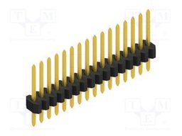 Connector: pin strips; pin header; male; PIN: 16; 1.27mm; THT; 1x16