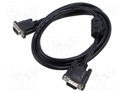 Cable; D-Sub 15pin male,both sides; black; 1.8m; black