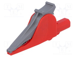 Crocodile clip; 36A; red; Grip capac: max.32mm; Socket size: 4mm