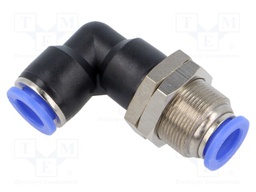 Push-in fitting; bulkhead,angled 90°; -0.95÷15bar; Thread: M20x1