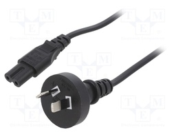 Cable; 2x0.75mm2; AS/NZS 3112 (I) plug,IEC C7 female; PVC; 1.8m
