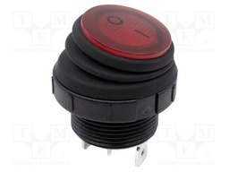 ROCKER; SPST; Pos: 2; OFF-ON; 16A/250VAC; 16A/30VDC; red; red; IP68