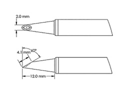 Tip; minispoon; 2x4.1mm; for soldering station; GT-HP-T6C