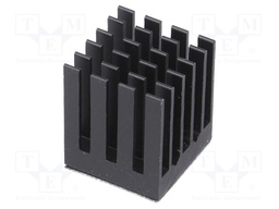 Heatsink: extruded; grilled; black; L: 17mm; W: 17mm; H: 19.5mm