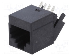 Socket; RJ45; PIN: 8; Cat: 5; Layout: 8p8c; THT; angled