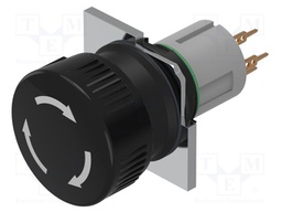 Switch: push-button; 16mm; Stabl.pos: 2; NC x2; black; none; IP65