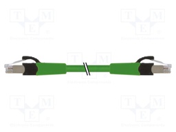 Patch cord; RJ45 plug,both sides; 6a; stranded; Cu; FRNC; green