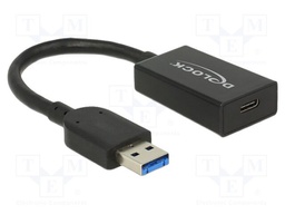 Cable; USB 3.2 Gen 2; USB A plug,USB C socket; black; 10Gbps; 5mm