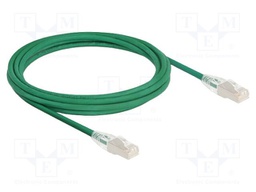 Patch cord; U/FTP; Cat: 6a; RJ45 plug,both sides; 3m; LSZH; green