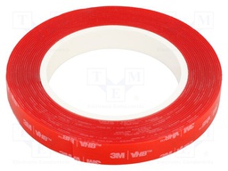 Tape: fixing; W: 15mm; L: 5.5m; Thk: 1mm; double-sided; acrylic