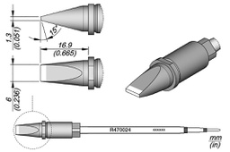 Tip; cut spade; 6x1.3mm