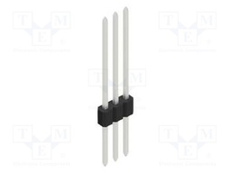 Connector: pin strips; pin header; male; PIN: 3; 1.27mm; THT; 1x3