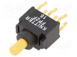 Switch: push-button; Pos: 2; DPDT; 0.4A/28VDC; ON-(ON); Body: black