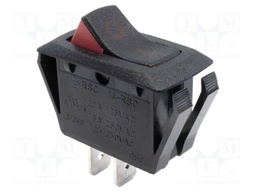 ROCKER; SPST-NO; Pos: 2; OFF-ON; 16A/250VAC; black-red; none; RSC