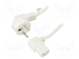 Cable; CEE 7/7 (E/F) plug angled,IEC C13 female 90°; PVC; 2m