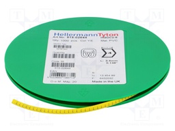 Markers for cables and wires; Label symbol: 4; 2÷5mm; PVC; yellow