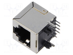 Connector: RJ45; socket; PIN: 8; Cat: 6; shielded; Layout: 8p8c; THT