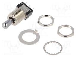 Switch: toggle; Pos: 3; SPDT; ON-OFF-ON; 6A/125VAC; 6A/6VDC; 20mΩ