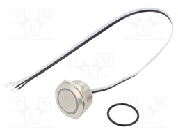 Switch: vandal resistant; Pos: 2; SPST-NO; 50mA/24VDC; IP65; yellow