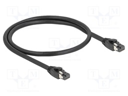 Patch cord; S/FTP; Cat: Cat 8.1; RJ45 plug,both sides; 0.5m; black