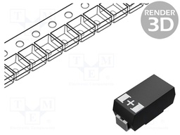 Capacitor: polymer; 220uF; 10VDC; ESR: 40mΩ; TPB; SMD; ±20%