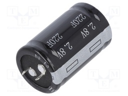 Capacitor: electrolytic; supercapacitor; 220F; 2.8VDC; ESR: 10mΩ