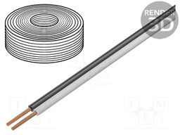 Wire; LiYz; 2x0,5mm2; 400V; Package: 25m; Cu; stranded; white,black