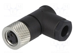 Connector: M8; female; PIN: 3; angled 90°; for cable; plug