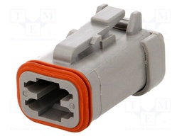 Connector: wire-wire; DT; plug; female; PIN: 4; IP68; Locking: latch