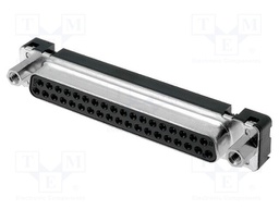 D-Sub; PIN: 37; socket; female; with threaded screw,PCB snap-in