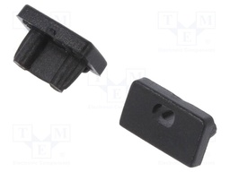 Cap for LED profiles; black; ABS; Application: SLIM8; V: with hole