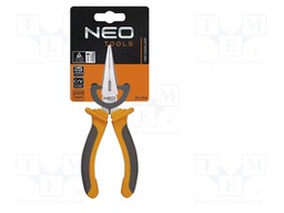 Pliers; straight,half-rounded nose,universal,elongated; 200mm
