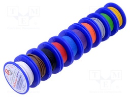 Wire; TLY; stranded; Cu; 0.12mm2; PVC; 150V; 10 reels x 5m; Class: 5
